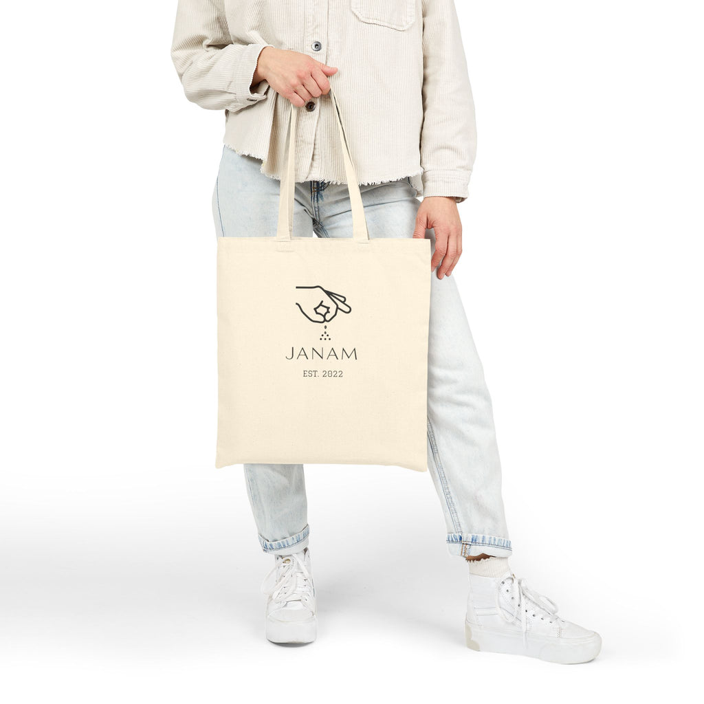 Janam Canvas Tote Bag – Personalized ‘JANAM Est. 2022’ Eco-Friendly Cotton Shopper