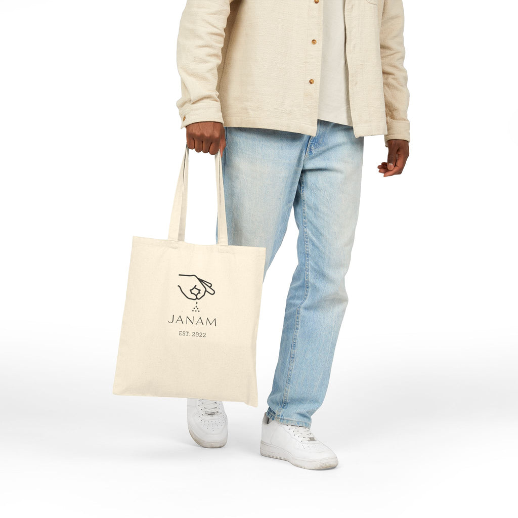 Janam Canvas Tote Bag – Personalized ‘JANAM Est. 2022’ Eco-Friendly Cotton Shopper